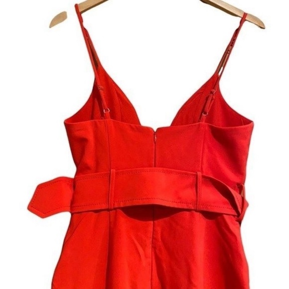 Revolve x NBD Low cut red midi length adjustable Regan jumpsuit NWT - Picture 2 of 5